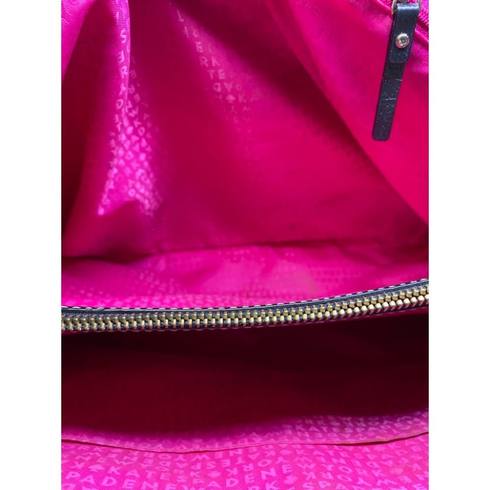 KATE SPADE Black Large Leather Tote Good Condition_11